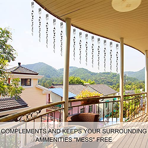 Hausse 30 Pack Bird Deterrents for Outside, Bird Repellent Hanging Silver Plastic Reflectors Scare Rods, Garden Decorative Reflective Scare Birds Away, Like Woodpeckers, Pigeons and Geese - Image 4