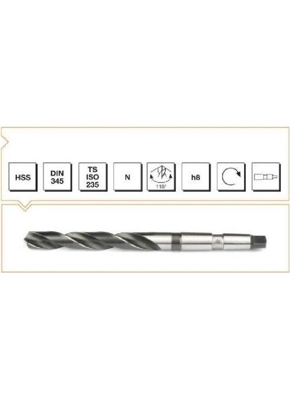 MTE 40 Mm Hss DIN 345 ​​Tapered Drill Bit 