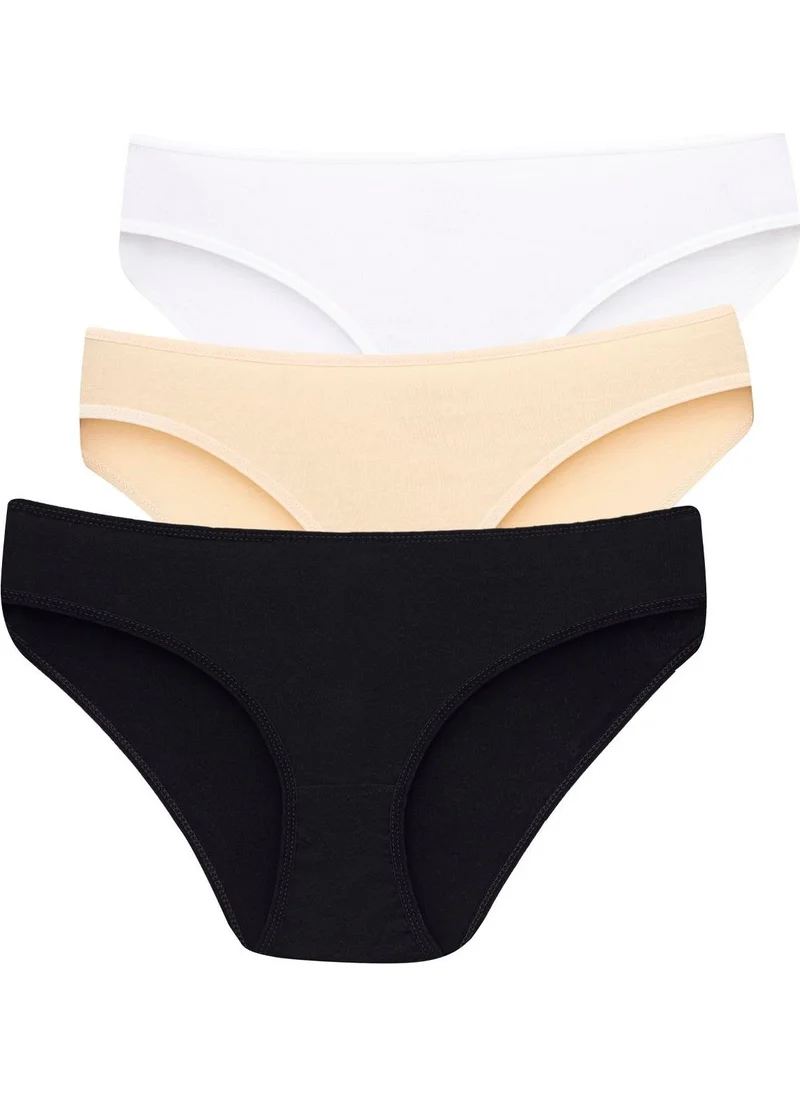 Arma Yıldız Mixed Color 3-Pack Women's Panties Cotton Briefs