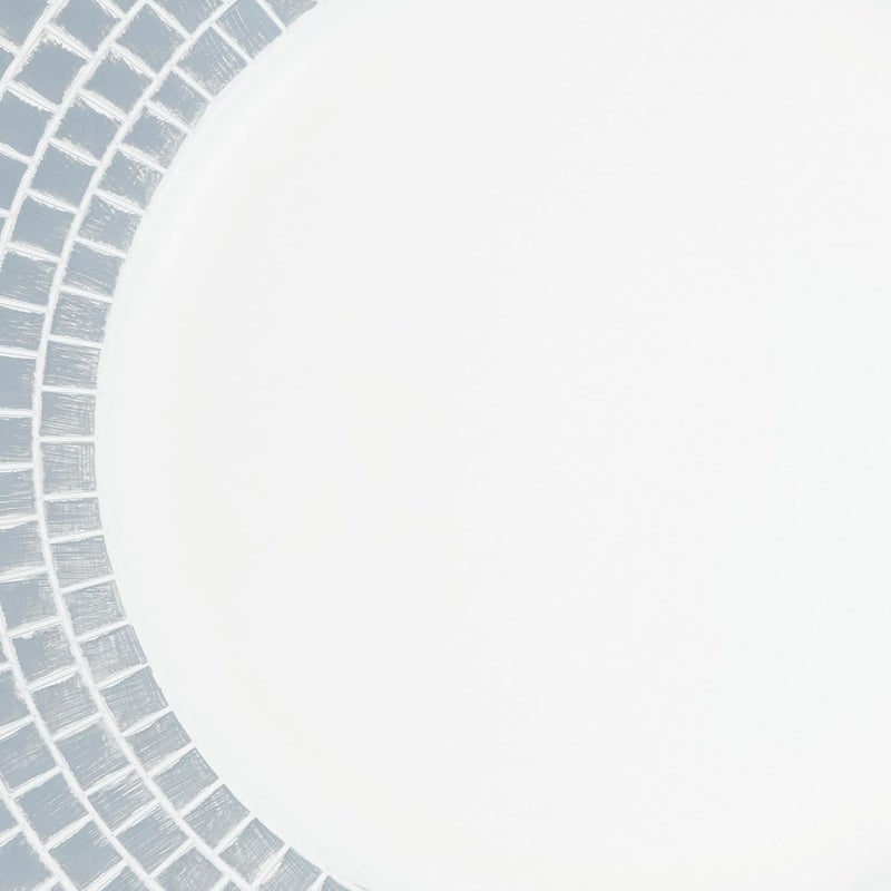 SARO LIFESTYLE Decorative Tile Edged Charger Plate Set of 4 13 Silver - Image 4