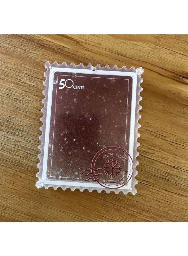 NIBEMINENT 1 - Piece Acrylic Glitter Star Kpop Photo Card Holder Pendant Key Chain ID Badge Holder ID Card Holder Photo Card Protector for School ID Office ID Access Card for Women Girls - Image 1