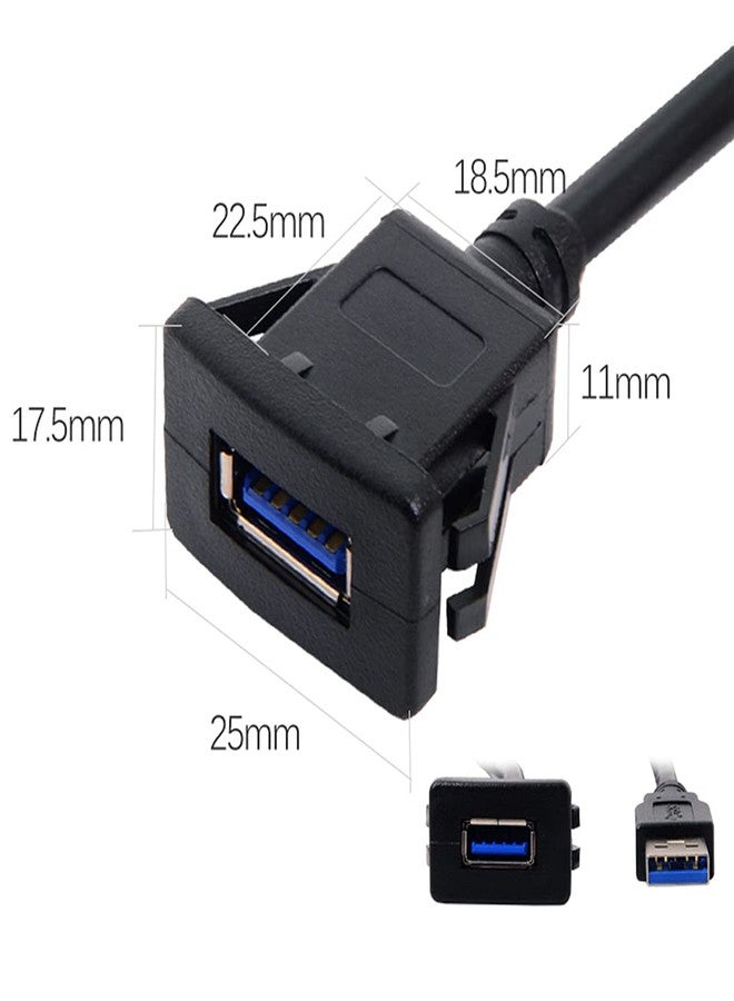 NFHK 1m Waterproof Single USB 3.0 Extension Latch Mount Car AUX Cable for Dashboard Panel - Image 5