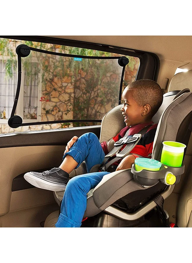مونشكين Stretch to Fit Sun Shade Provides Maximum Uva/uvb Protection Safe View Premium Mesh Stretch For Max Coverage
