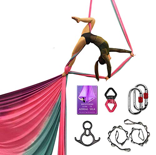 SYCYKA Deluxe Aerial Silks Set for Yoga, Acrobatics, Dance & Circus Arts (10m x 2.8m) - Gradual Change Purple - Image 1