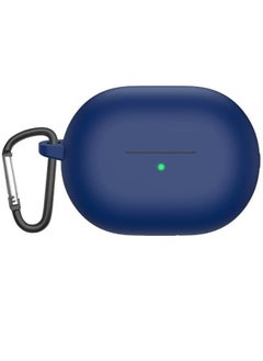 Generic Silicone Case Compatible with Huawei Freebuds Pro 4 2025 with Carabiner, Shockproof Slim Headphone Case, Soft Earphone Protective Cover Support Wireless Charging (Blue) 