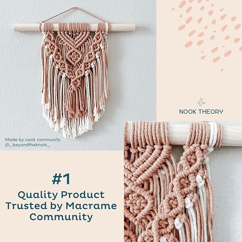 Nook Theory Macrame Cord - 3mm 220 Yards Cotton Rope, 4mm 5mm Yarn, String for Crafts, Perfect for Macrame Wall Hanging and Boho Decorations (Indigo) - Image 2