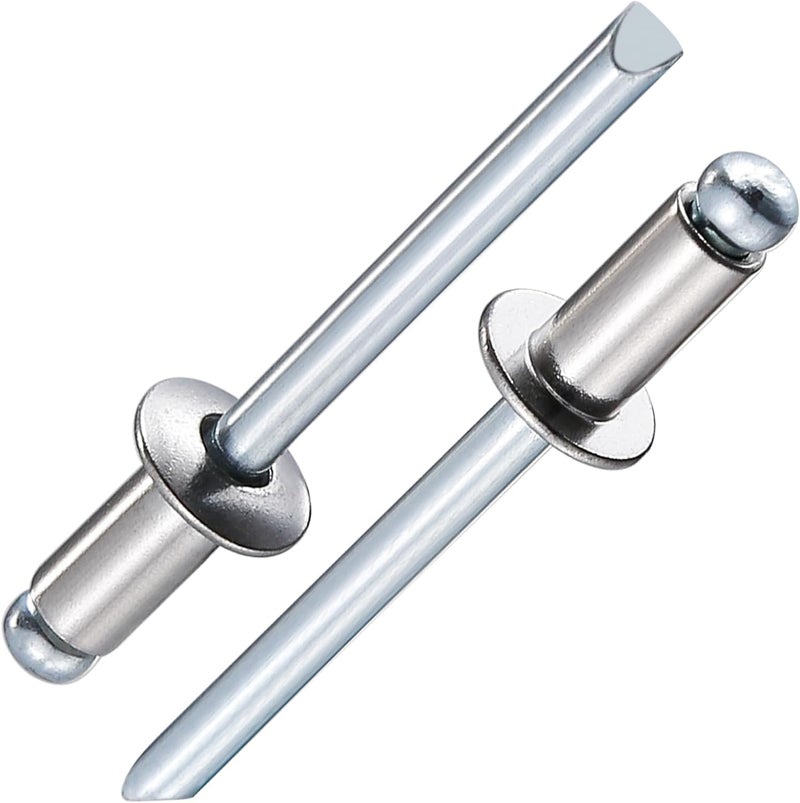 [40 Pack] Blind Rivet, Rivets for Metal, Dome Head Rivet, Aluminium Body and Steel Mandrel Pop Rivets for Tinplate, Metal Fastening, Leather – Push Rivets (4mm X 8mm) - Image 1