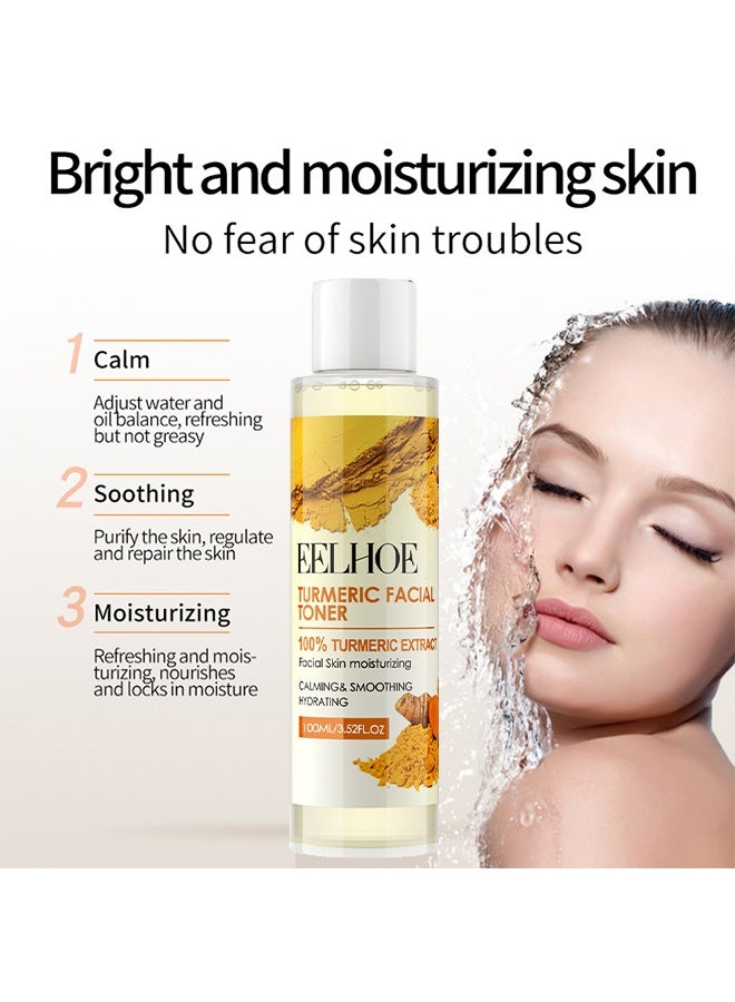 EELHOE 100% Turmeric Extract Facial Toner , Dark Spot Correcting Toner for Face, Reduces Hyperpigmentation,Antil Aging Linghten Spots Age Spots, Sun Spots and Improves Skin Tone for All Skin Types 100ml - Image 2