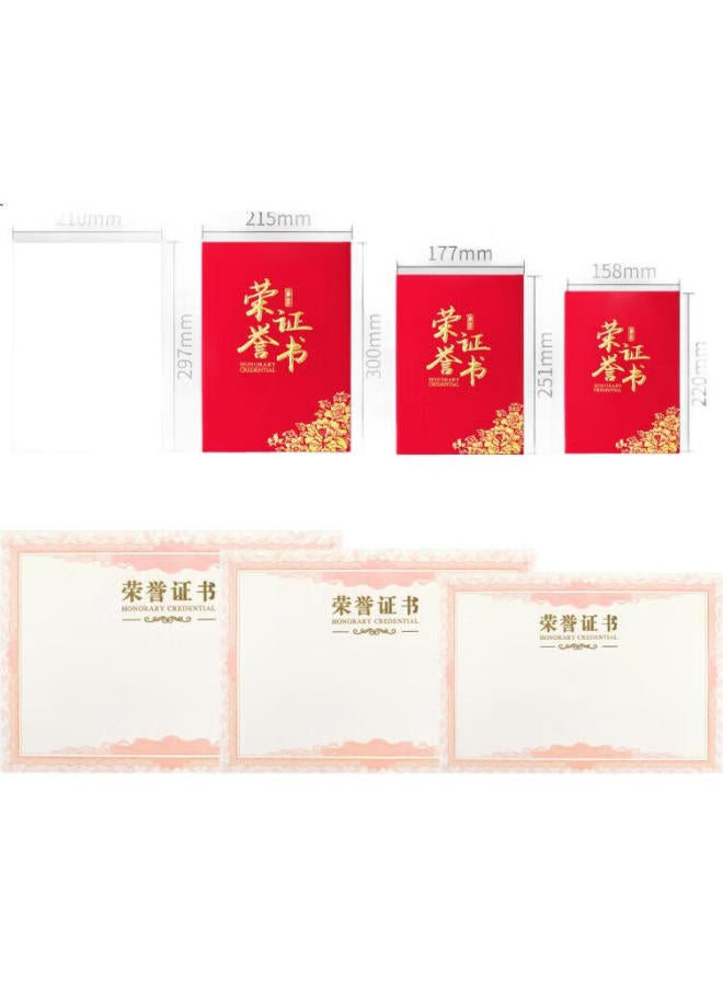 Dsb [Lowest Price Online] 8K/10 Pack Velvet Peony Style Honor Certificate, Customizable Award Certificate, Award Presentation Certificate Cover [Includes 20 Inner Pages] 050812 - Image 3