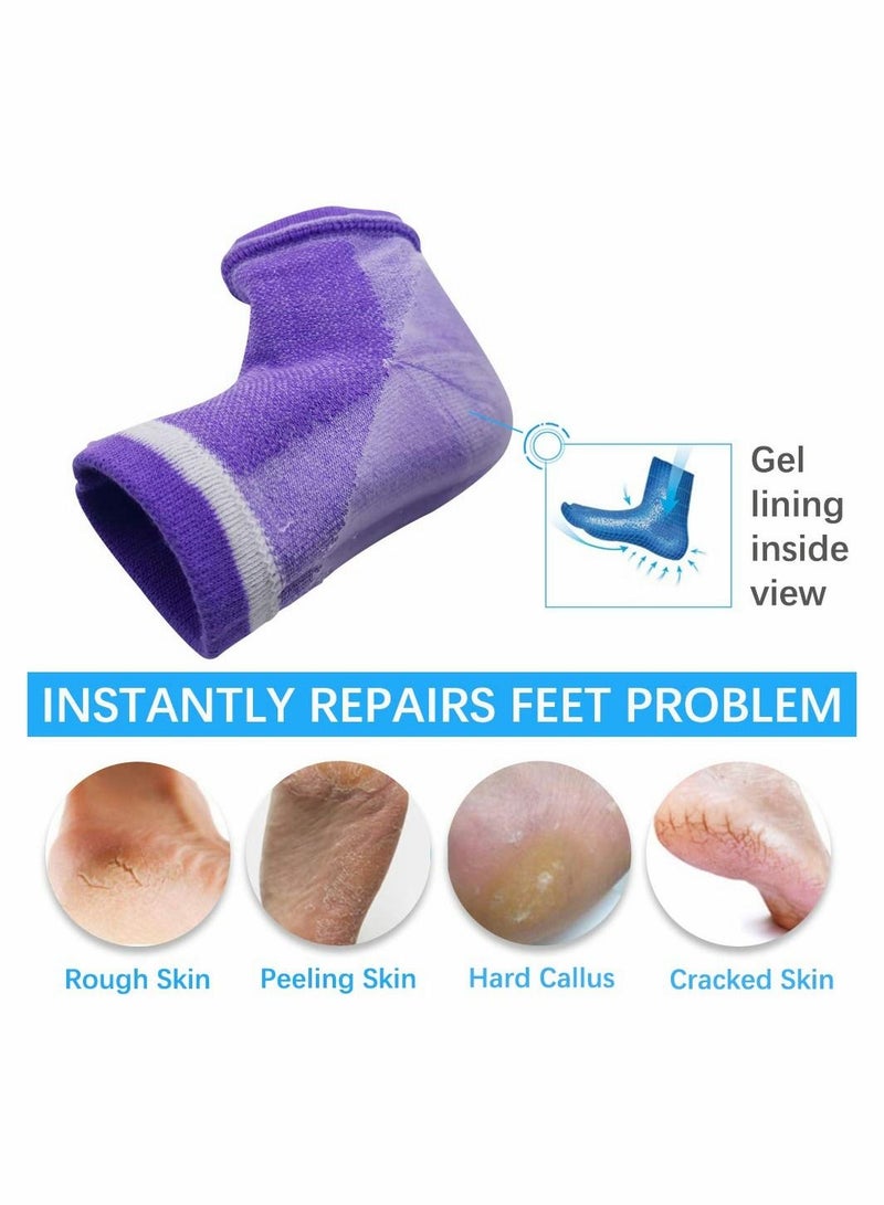 Excefore Moisturizing Gel Heel Socks for Dry Cracked Heels, Open Toe Socks, Ventilate Gel Spa Socks to Heal and Treat Dry 3 Pairs - Image 2