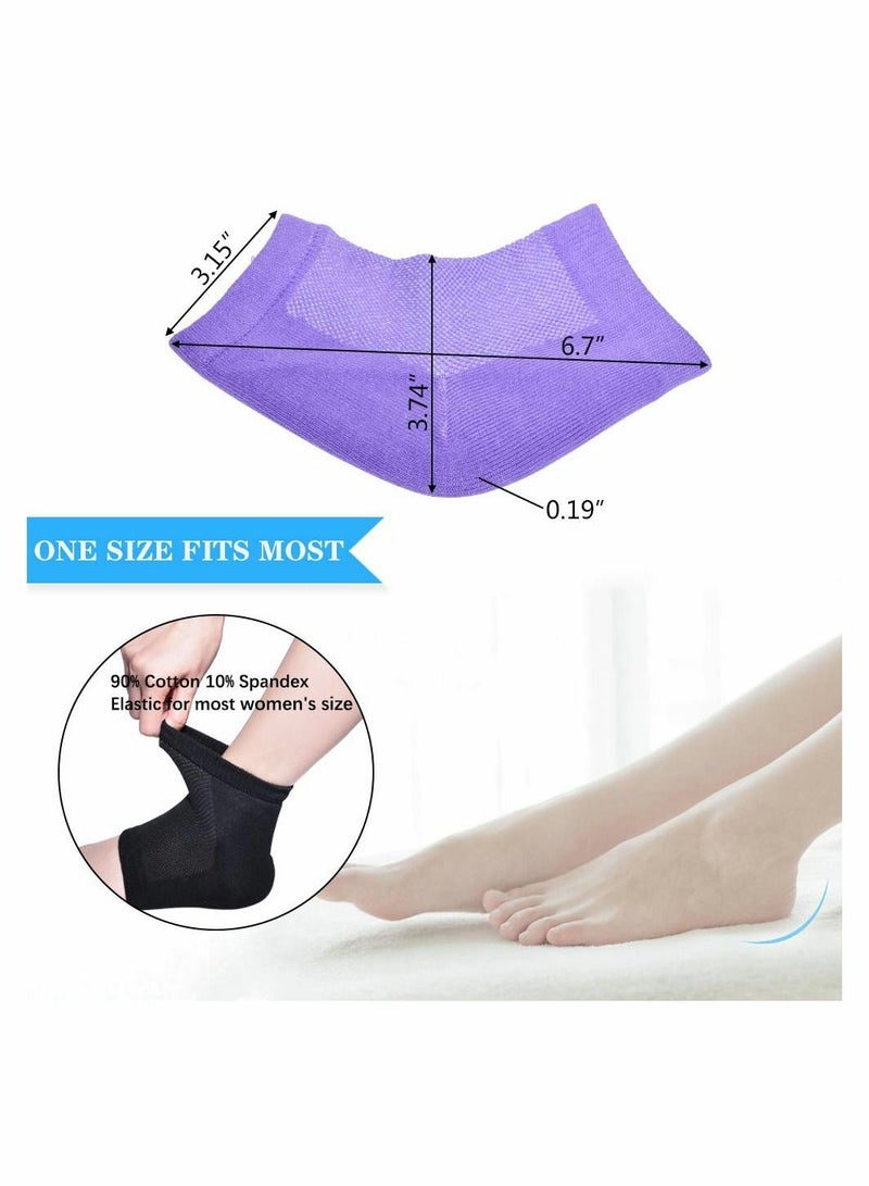 Excefore Moisturizing Gel Heel Socks for Dry Cracked Heels, Open Toe Socks, Ventilate Gel Spa Socks to Heal and Treat Dry 3 Pairs - Image 5