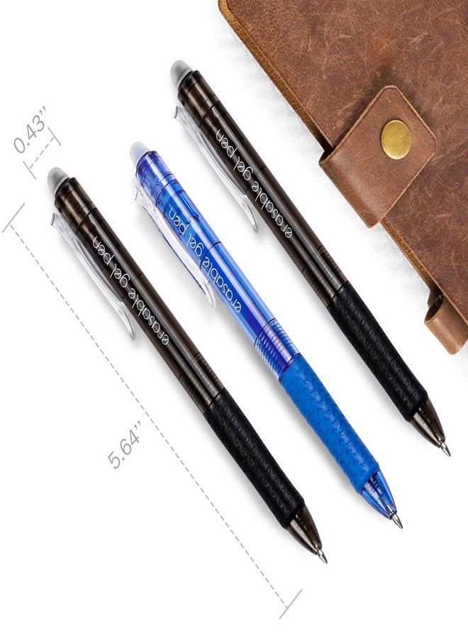 Vanstek 18 Pack Retractable Erasable Gel Pens Clicker, 9 Black & 9 Blue, Fine Point(0.7), Make Mistakes Disappear, Premium Comfort Grip Black & Blue Ink for Writting, Note Taking and Crossword Puzzles - Image 4