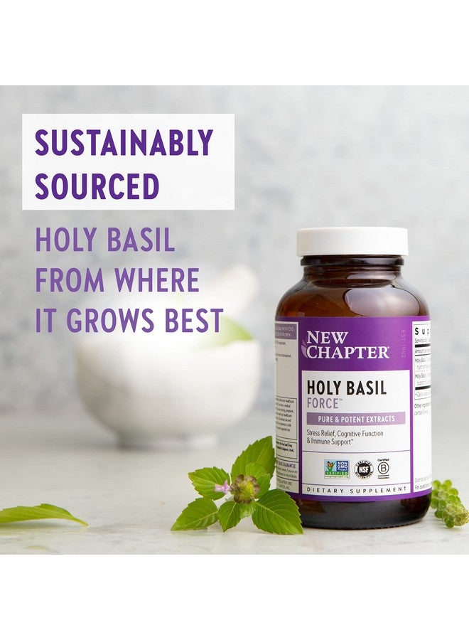 New Chapter Stress Relief Supplement - Holy Basil Force with Supercritical Holy Basil for Stress Support + Immune Support + Non-GMO Ingredients - Vegetarian Capsules, 30 Count - Image 2