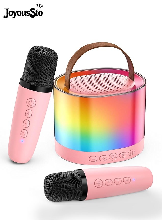 JoyousSto Mini Karaoke Machine for Adults Kids, Portable Bluetooth Karaoke Speaker with 3.5" Full Range Speaker and RGB Colorful LED Lights, Support USB/TF Card/AUX - Image 1