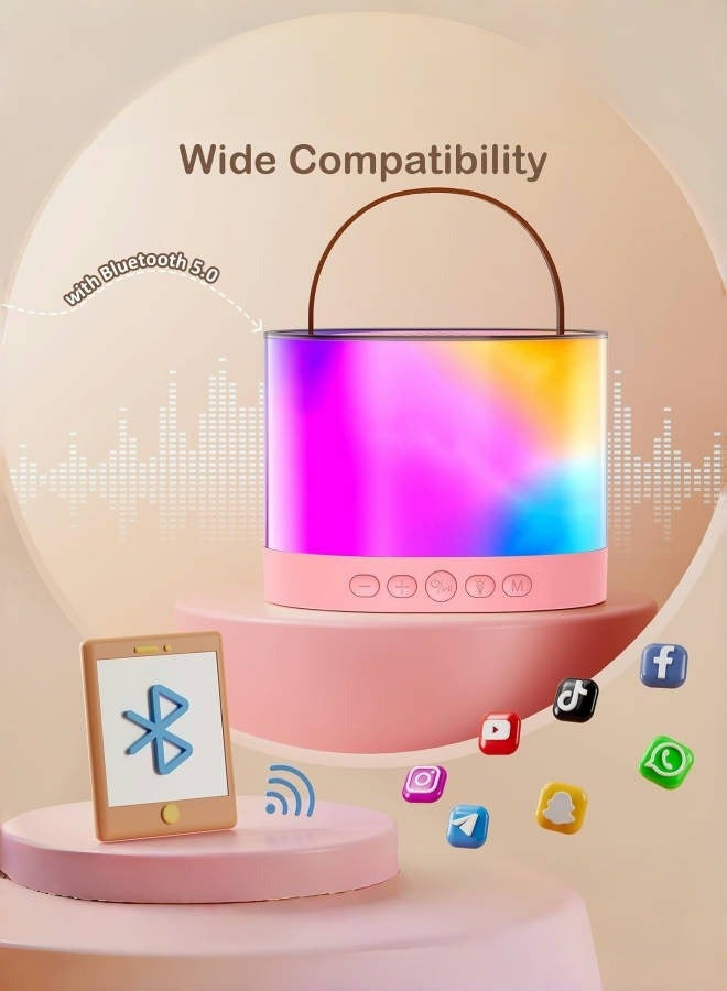JoyousSto Mini Karaoke Machine for Adults Kids, Portable Bluetooth Karaoke Speaker with 3.5" Full Range Speaker and RGB Colorful LED Lights, Support USB/TF Card/AUX - Image 4