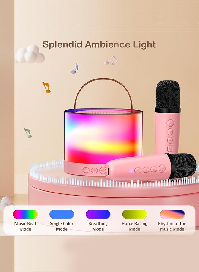 JoyousSto Mini Karaoke Machine for Adults Kids, Portable Bluetooth Karaoke Speaker with 3.5" Full Range Speaker and RGB Colorful LED Lights, Support USB/TF Card/AUX - Image 3