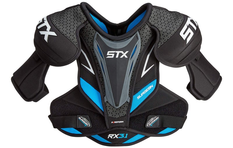 STX Ice Hockey Surgeon RX3.1 Junior Shoulder Pad, Medium,White/Blue - Image 5
