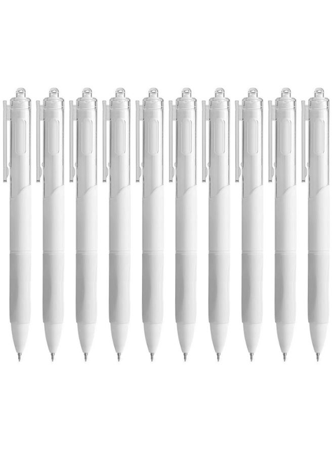 Qiccijoo Retractable Ballpoint Pen for Men Women,Ultra Long Lasting and Consistent Ink Flow Smooth Writing Super Soft Grip Ball Point Pen for School,Teacher and Office Supplies,10-Count in Black Ink