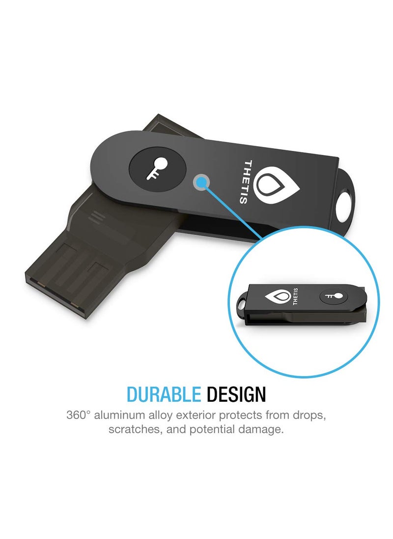 THETIS FIDO2 Security Key [Folding Design] Thetis Universal Two Factor Authentication USB (Type A) for Multi-Layered Protection (HOTP) in Windows/Linux/Mac OS,Gmail,Facebook,Dropbox,SalesForce,GitHub  - Image 3
