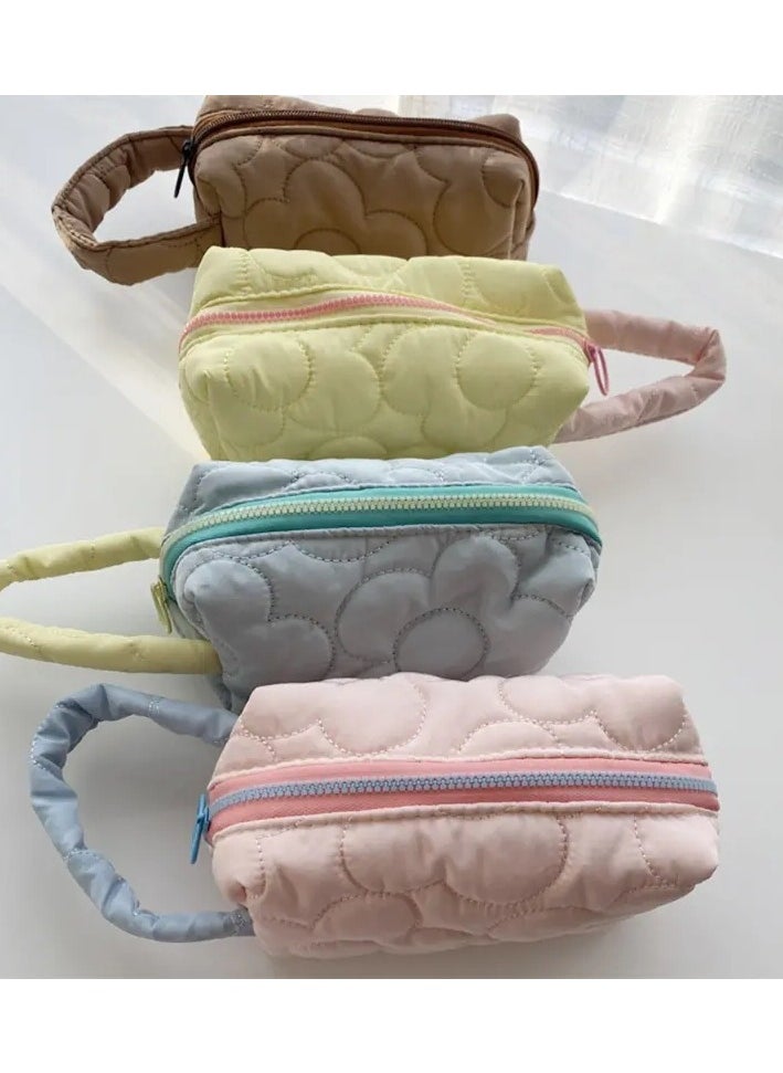 ORiTi Quilted Padded Top-handle Bag Cosmetic Case Makeup Bags Women Travel Toiletry Bag Tote Shoulder Bag Gift For Girls  - Image 4