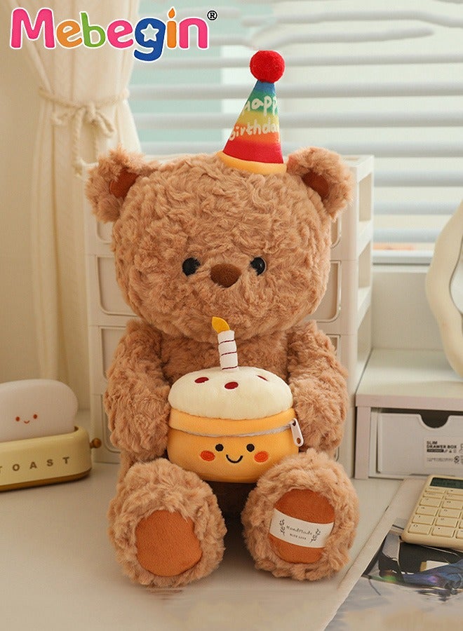 MEBEGIN 40cm Stuffed Teddy Bear, Unique Shape Teddy Bear, Shaggy Stuffed Brown Bear, Adorable Plush Toy, Made of Soft Premium Stuffing Material, Interior Decoration, Fun Themed Room Decor, Ideal Gift for All Age  - Image 1