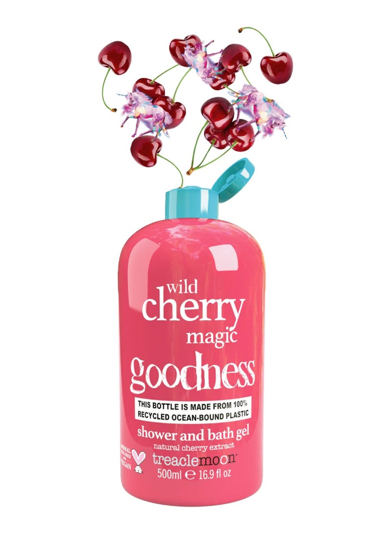Treaclemoon Wild Cherry Magic Shower and Bath Gel, 500ml | Enchanting Scent with Real Cherry Extract | Hydrating and Nourishing Formula | Dermatologically Tested | Vegan and Cruelty-Free - Image 2