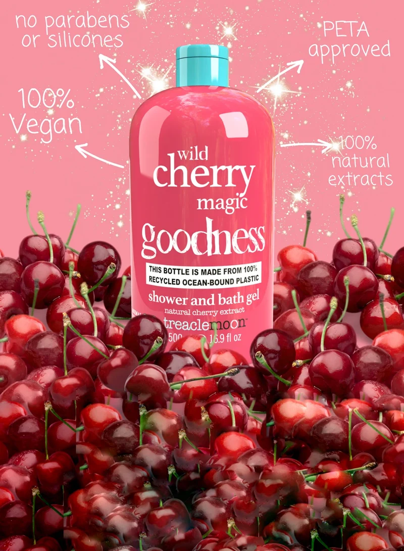 Treaclemoon Wild Cherry Magic Shower and Bath Gel, 500ml | Enchanting Scent with Real Cherry Extract | Hydrating and Nourishing Formula | Dermatologically Tested | Vegan and Cruelty-Free