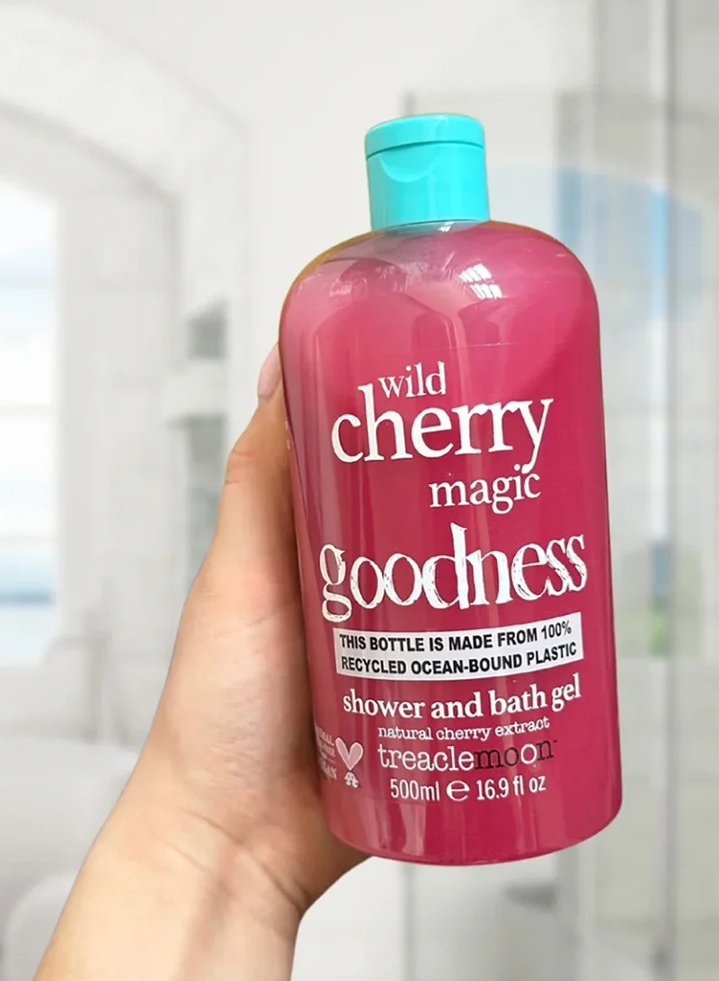 Treaclemoon Wild Cherry Magic Shower and Bath Gel, 500ml | Enchanting Scent with Real Cherry Extract | Hydrating and Nourishing Formula | Dermatologically Tested | Vegan and Cruelty-Free