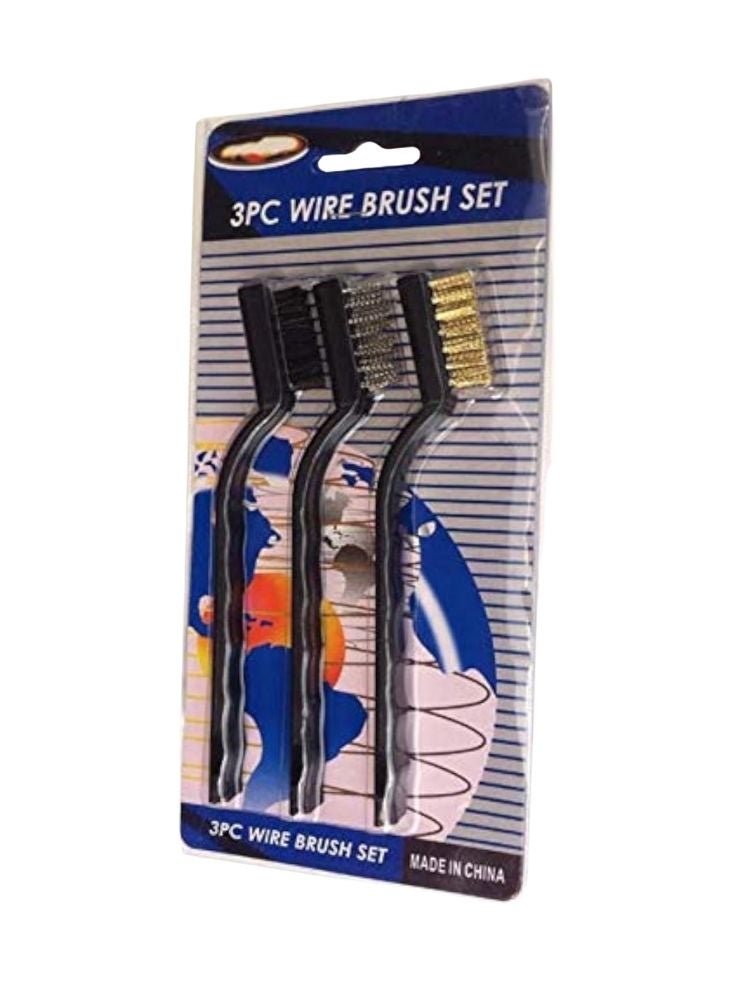 بريميم مجموعة فرش تنظيف سلكية من ثلاثة قطع – فرش من الفولاذ والنحاس والنايلون لأعمال التنظيف والتلميع - Image 1