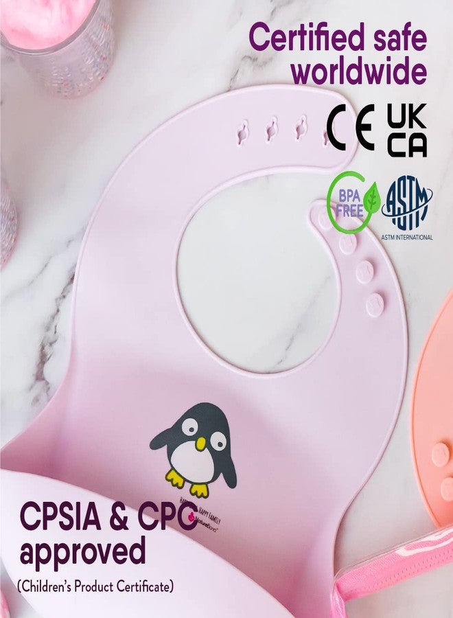 NatureBond Waterproof Baby Bibs, Silicone Weaning Bibs for Babies & Toddlers, Set of 2 w/Carry Pouch | Comfortable Soft 4 buttons Bib - Image 2