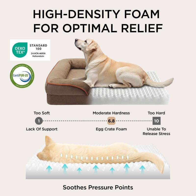 Bedsure XL Plus Orthopedic Dog Bed for Extra Large Dogs - Washable XLarge Dog Cat Bed Waterproof, Comfort Dogs Couch Sofa with Washable Removable Cover, Pet Bed with Nonskid Bottom, Brown, 48" - Image 3