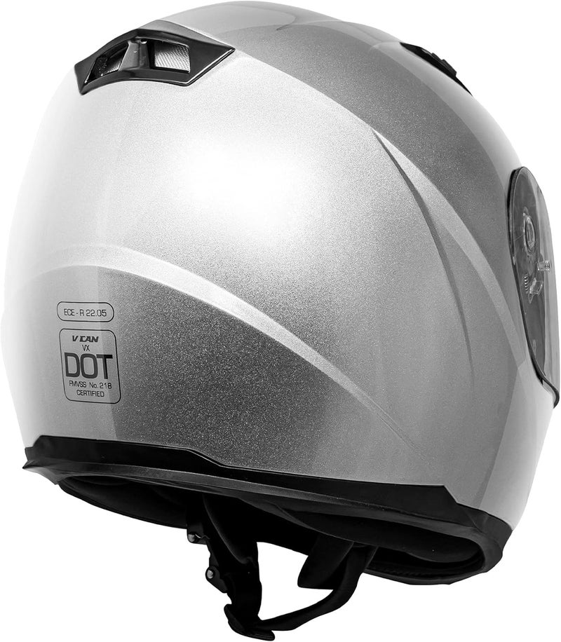 VCAN VX Lightweight Full Face Motorcycle Helmet with Extra Tinted Visor - Image 5
