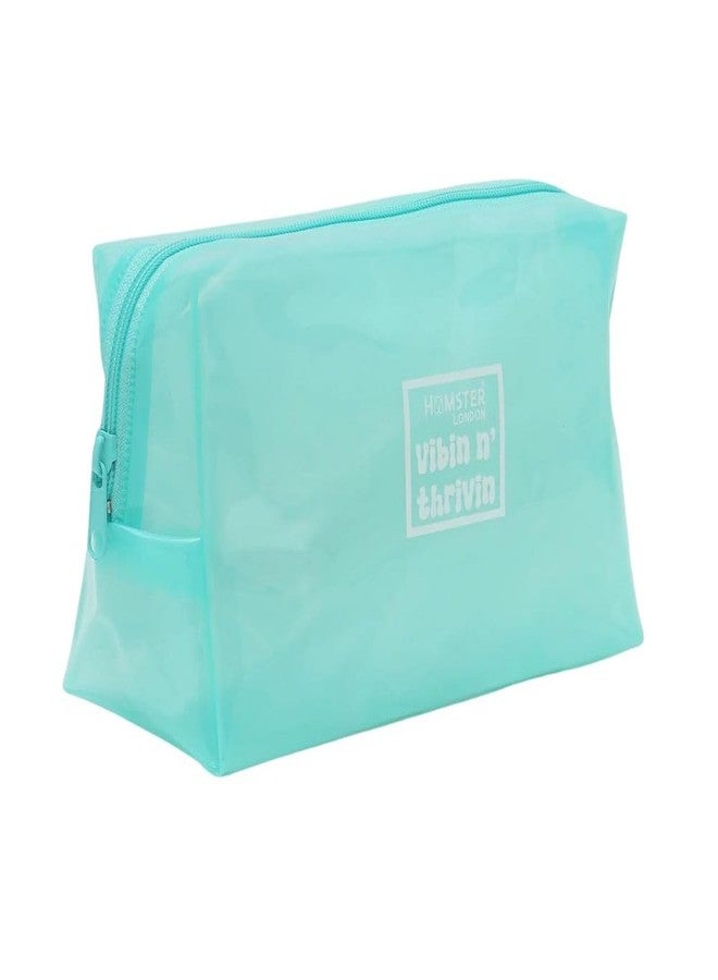 Hamster London Hampton Rectangle Waterproof Fashionable Make up Pouch Organizer Hand Bag Travel Pouch (Aqua) - Image 1