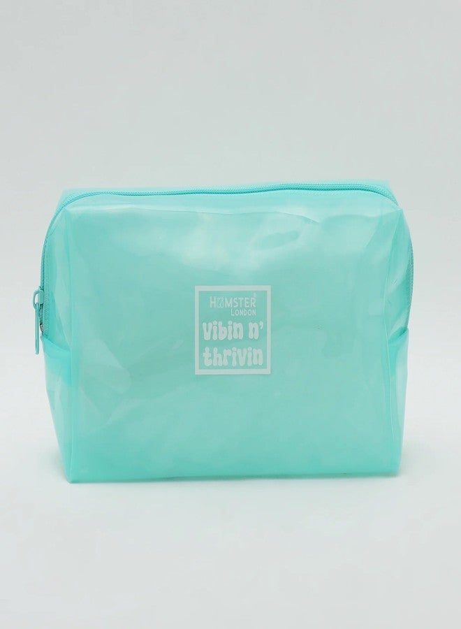 Hamster London Hampton Rectangle Waterproof Fashionable Make up Pouch Organizer Hand Bag Travel Pouch (Aqua) - Image 4