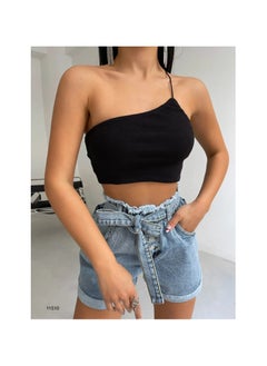 BLACK FASHION Black Crop Top 