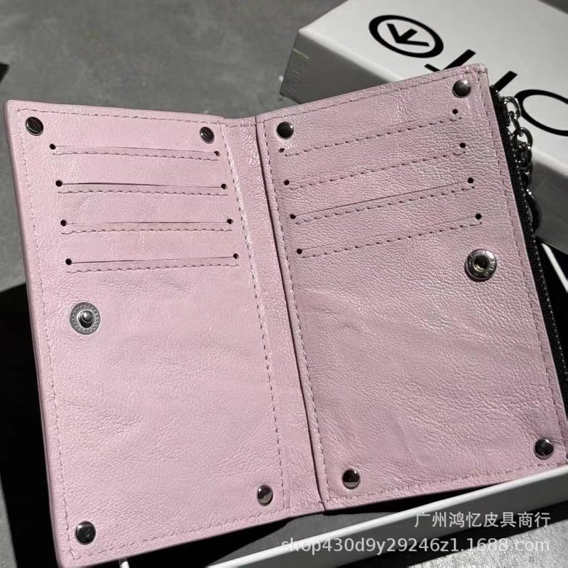 Grotto New Goatskin Multi-Card Slot Couple Style Simple Hand-Held Long Card Holder Genuine Leather Zipper Coin Purse - Image 4