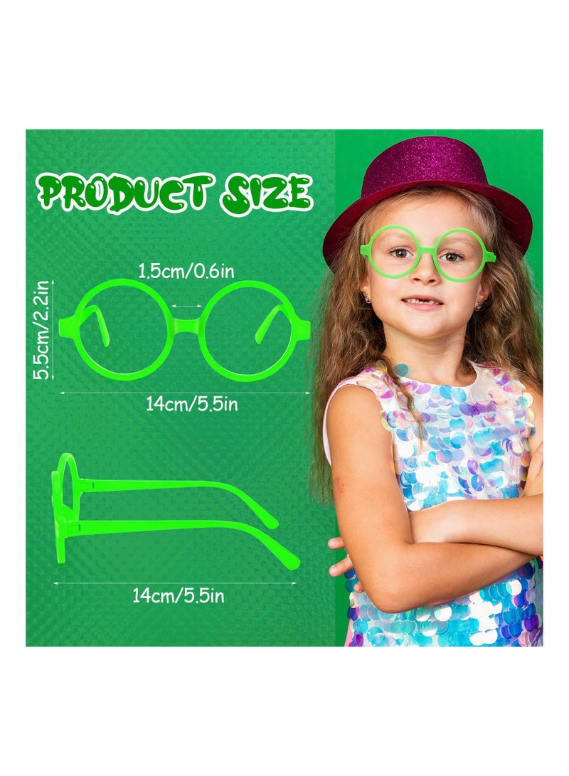 Kids Round Glasses Frame 24 Pieces No Lenses for Adult Costume Toy Dressup Eyeglasses Plastic Decorative Fancy Dress Cosplay Party  - Image 2