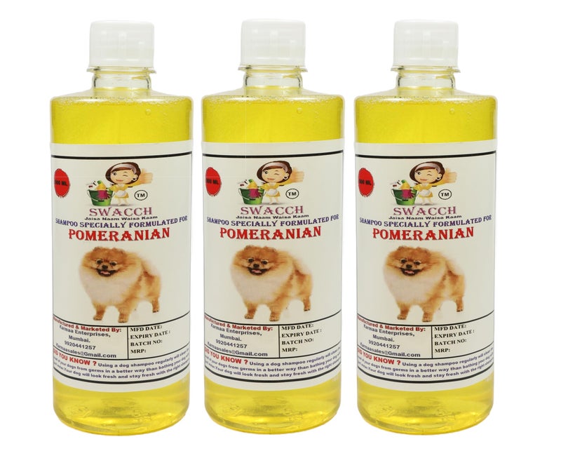 swacch Shampoo | Puppy Safe Shampoo | PH Balanced | Ditch to Itch for Pomeranian Dog Shampoo 500ml Pack of 3 (Lemon) + Spike Ball Chew Toy Combo Pack - Image 2