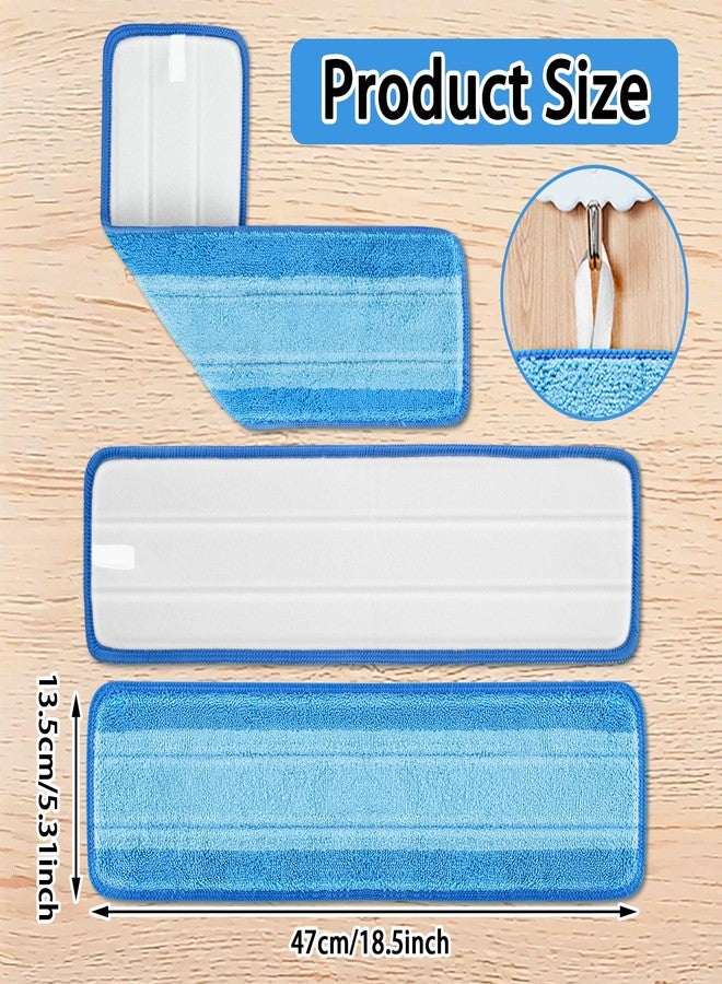 suoundey 4 PCS Replacement Mop Pads, Microfiber Cleaning Mop Compatible with Bona Mop, Washable & Reusable Mop Refill Pads for Hardwood Floor,18 Inch, Blue - Image 2