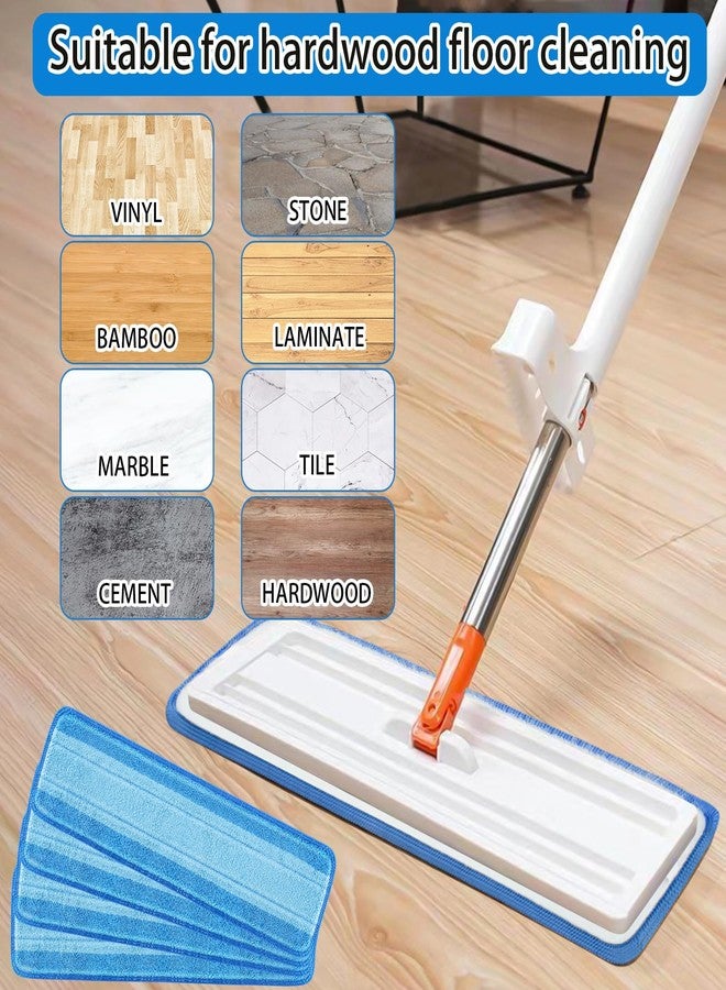 suoundey 4 PCS Replacement Mop Pads, Microfiber Cleaning Mop Compatible with Bona Mop, Washable & Reusable Mop Refill Pads for Hardwood Floor,18 Inch, Blue - Image 3