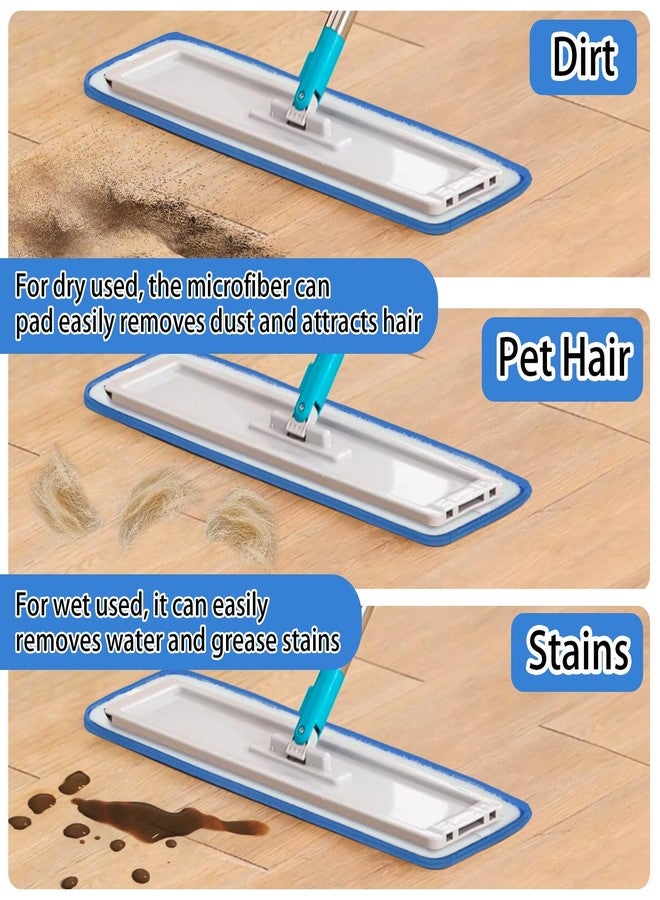 suoundey 4 PCS Replacement Mop Pads, Microfiber Cleaning Mop Compatible with Bona Mop, Washable & Reusable Mop Refill Pads for Hardwood Floor,18 Inch, Blue - Image 4