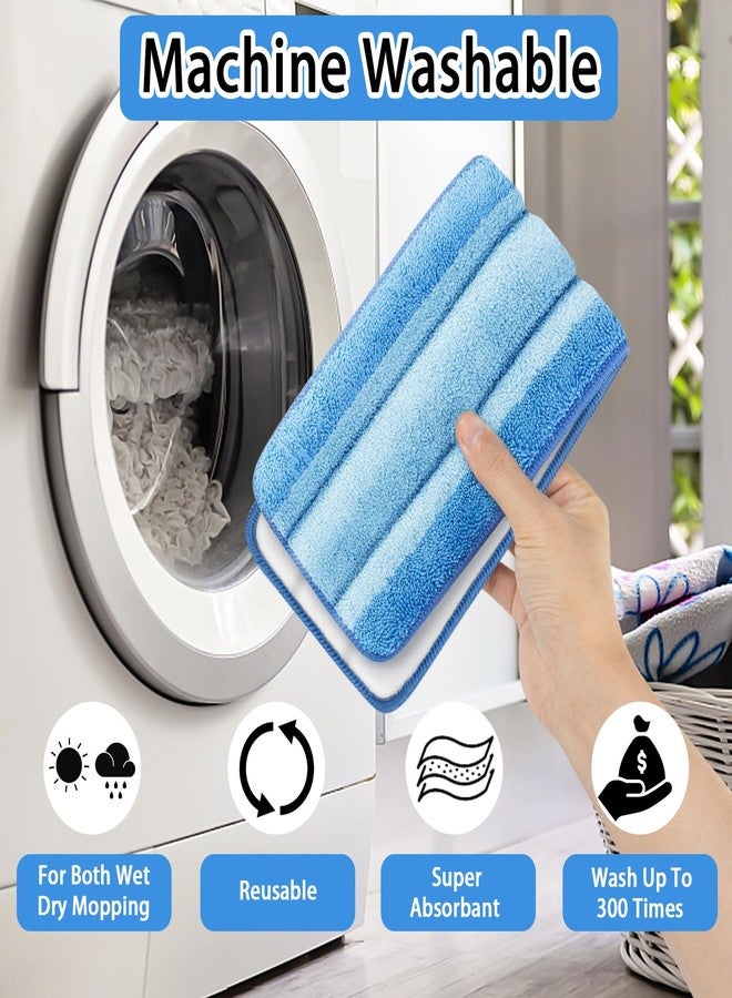 suoundey 4 PCS Replacement Mop Pads, Microfiber Cleaning Mop Compatible with Bona Mop, Washable & Reusable Mop Refill Pads for Hardwood Floor,18 Inch, Blue - Image 5