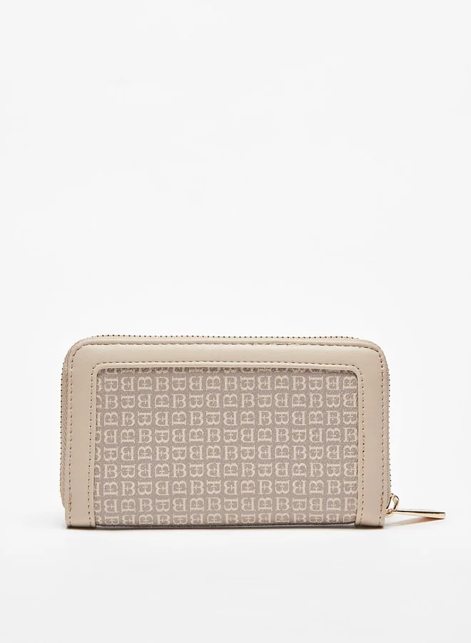 Flora Bella By Shoexpress All-Over Logo Print Zip Around Wallet