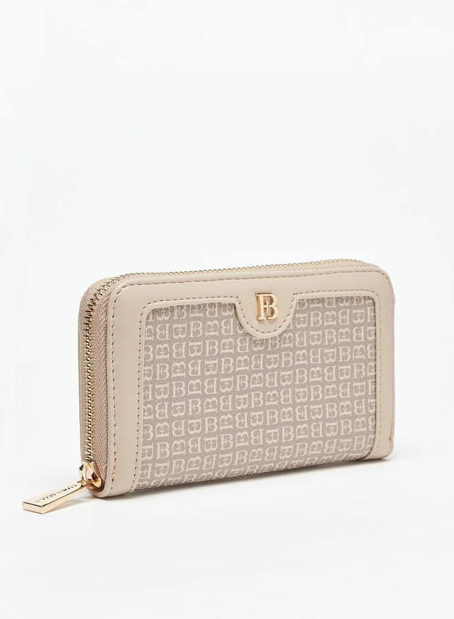 Flora Bella By Shoexpress All-Over Logo Print Zip Around Wallet