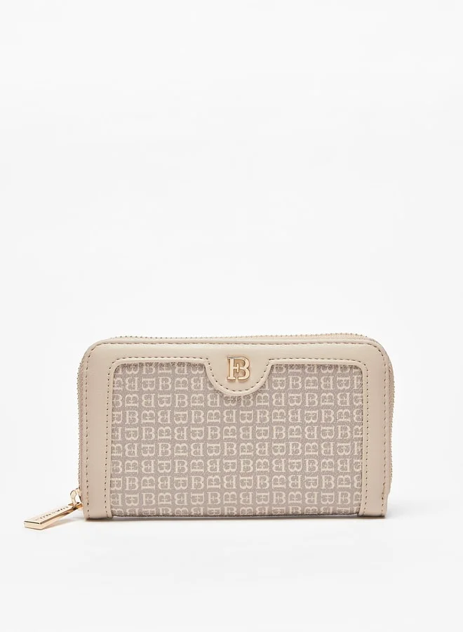 Flora Bella By Shoexpress All-Over Logo Print Zip Around Wallet