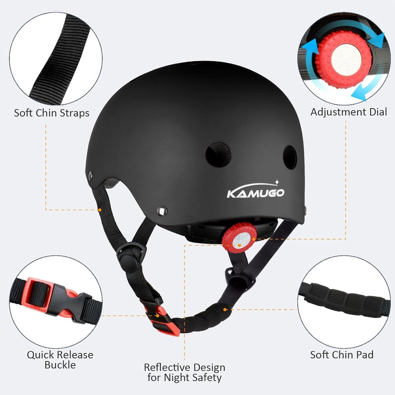 KAMUGO Kids Adjustable Helmet, Suitable for Toddler Kids Ages 2-14 Boys Girls, Multi-Sport Safety Cycling Skating Scooter Helmet - Image 3