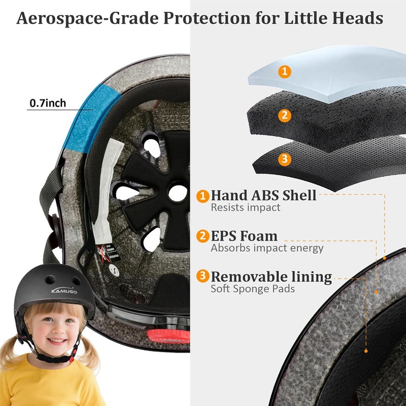 KAMUGO Kids Adjustable Helmet, Suitable for Toddler Kids Ages 2-14 Boys Girls, Multi-Sport Safety Cycling Skating Scooter Helmet - Image 2