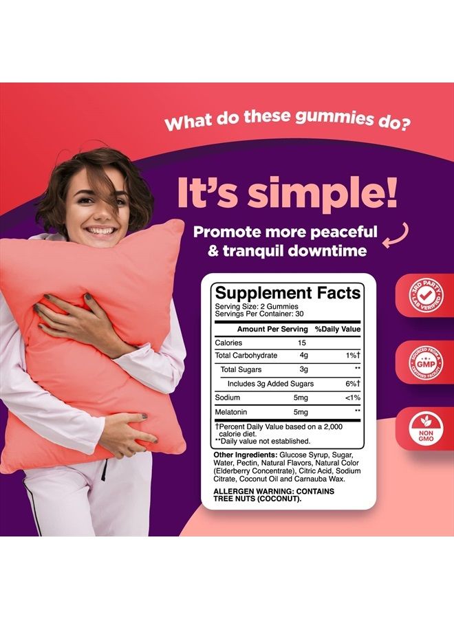 Phytoral Melatonin Gummy Vitamins Sleep Supplement - Natural Adult Melatonin Gummies 5mg Deep Sleep Supplement - Melatonin 5mg Mood Support Restful Sleep Gummies and Nighttime Immunity  - Image 3