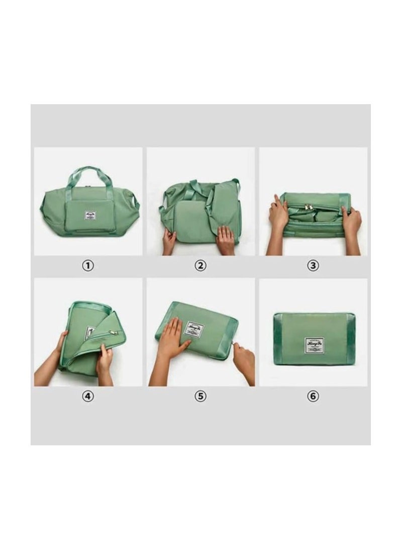 Large Capacity Foldable Waterproof Duffel Bag with Dry Wet Separation for Women, Expandable Sports Travel Bag for Women (Petrol) - Image 4