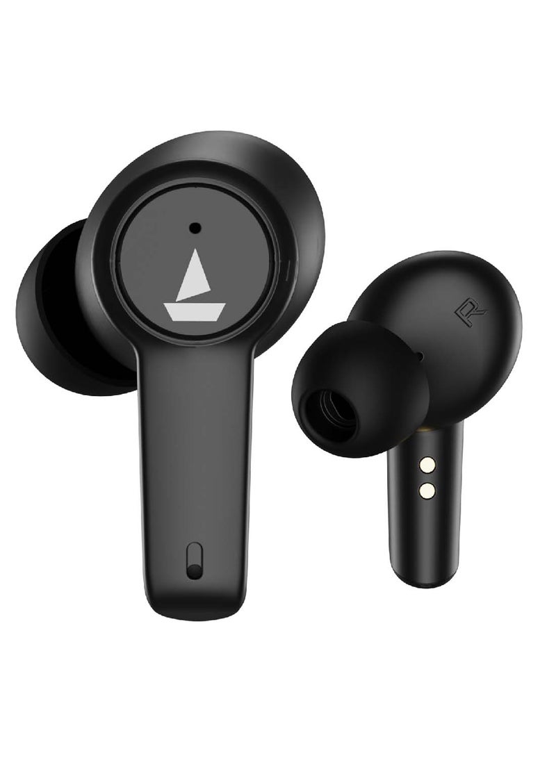 JAJEEK Airdopes 411ANC True Wireless Bluetooth Earbuds with Active Noise Cancellation, Up to 17.5 Hours Playback, ASAP Fast Charging, ENx Clear Voice Calls, Bluetooth 5.2, Touch Controls & Voice Assistant – Lightweight Earphones – Black Storm - Image 1